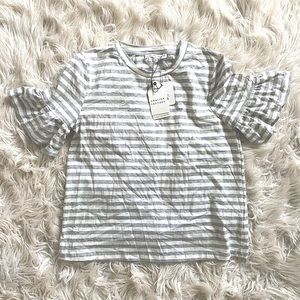English Factory ruffle sleeve knit top